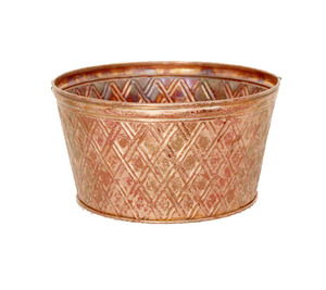 Pot de fleurs décoratif rond élégant avec un matériau métallique robuste pour l'arrangement des plantes de jardin - Product Image 1