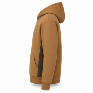 Sudadera con Capucha de Punto Oversize Marrón Camel Premium con Bolsillo Canguro, Hombros Caídos, Paneles Laterales, Antiarrugas y Transpirable - Product Image 6