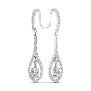 ต่างหูเพชรโมอิสซาไนต์ทรงรี REYES GRA Certified ขนาด 1.68 กะรัต ตัวเรือนทองคำแท้ 14K เหมาะสำหรับงานแต่งงานและงานเลี้ยง ออกแบบอย่างประณีตสำหรับผู้หญิง - Product Image 5