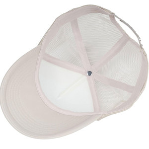 White and Trucker <b>Cap</b> Mesh Back Adjustable Unisex Baseball <b>Hat</b> Solid Color Casual Spring Summer 6-Panel Design - Product Image 5