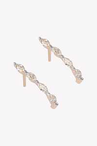 Pendientes de Oreja con Diamantes Cultivados en Laboratorio, Corte Marquesa, Diseño Minimalista Moderno, Oro Sólido de 14K, Venta al Por Mayor - Product Image 3