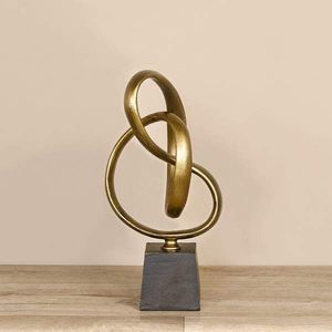 Sculpture géométrique moderne en métal, œuvre d'art abstraite pour la décoration de table de salon, design minimaliste - Product Image 1