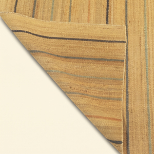 Tapis moderne en laine rayée jaune moutarde Horizon Safran, tufté à la main, antidérapant et écologique, pour salon et hôtel - Product Image 5
