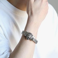 Bracelet en argent 925 avec pierre de moissanite taille émeraude glacée de qualité supérieure, style hip-hop, cadeau élégant pour rappeur, idéal pour les fêtes