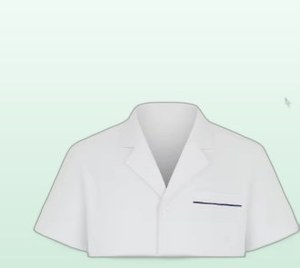 ANIMA <b>White</b> Medical Lab <b>Coat</b> Short Sleeve Notched Collar Uniform - Product Image 1
