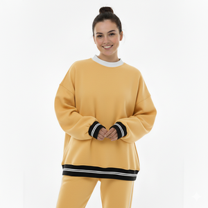 Sweat-shirt col montant personnalisé pour femme, automne/hiver, avec logo frontal, 100% coton molletonné, écologique, anti-plis, prix de gros abordable - Product Image 2