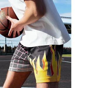 Pantalones Cortos de Baloncesto para Hombre, Malla Transpirable, Cintura Elástica con Cordón, Bolsillos Laterales, Sublimación, Impresión Digital 3D, Proveedor - Product Image 4