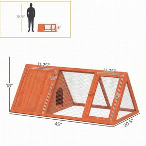 Nido de madera naranja para cobayas, jaula pequeña para animales, casa para conejos - Product Image 6