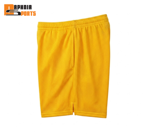Custom Summer Basketball Shorts Quick Dry Polyester Yellow Color Custom Logo Printed Men's Mesh Shorts With Pockets - Product Image 2