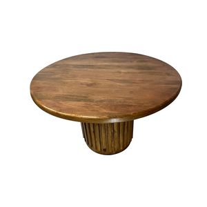 D47x30 <b>Brown</b> Wooden Pedestal Dining <b>Table</b> - Product Image 3