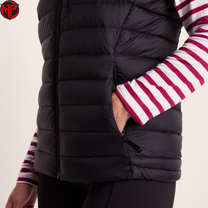 <b>Women's</b> Black Puffer Vest Stand Collar Zip Up Windproof Sleeveless <b>Waistcoat</b> Casual Outerwear <b>Womens</b> Down Gilet - Product Image 5