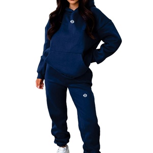 เสื้อฮู้ดดี้ผู้หญิงไซส์ใหญ่ ขายส่ง สีกรมท่า ผ้าฟลีซ 100% ผ้าฝ้าย เสื้อฮู้ดดี้สตรี สตรีทแวร์ ขายส่ง OEM สำหรับผู้ซื้อในสหรัฐอเมริกา - Product Image 2