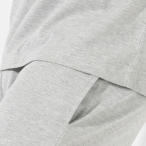 High Quality 100% Cotton <b>Knitted</b> Fabric Breathable Two-Piece Casual T-Shirt Shorts <b>Set</b> Men's Summer Thin Quick Drying Sports - Product Image 5