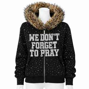 Sudadera con capucha premium de moda urbana unisex con pedrería, cremallera completa, logotipo personalizado bordado, estampado serigrafiado, imitación de piel, sudadera con cremallera para hombre - Product Image 2