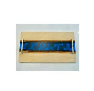 Plateau de service pour petit-déjeuner en bois et résine, fabrication artisanale de haute qualité, finition polie, qualité supérieure, fourni par l'usine. - Product Image 1