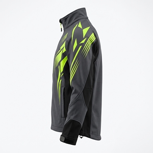 Chaqueta Deportiva Sublimada Color Gris Lima, con Cierre Completo, Cuello Alto, Diseño Personalizado con Estampado, Protección Contra el Viento - Product Image 4