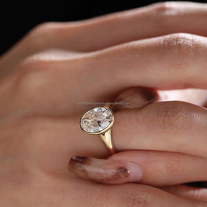 Igi/gia แล็บตัดเพชรวินเทจ14K สีเหลืองแหวนแต่งงาน/งานหมั้นใส่ได้ทั้งชายและหญิงสีขาวทองคุณภาพดีสำหรับงานปาร์ตี้ครบรอบ-คุ้มค่า - Product Image 3