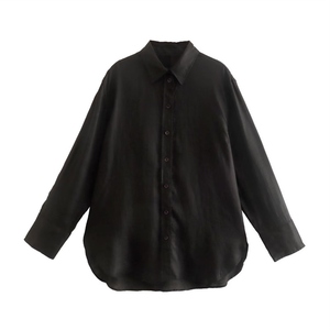 Women's Shirt Turn Down Collar Womens Shirts With Long Sleeves Soft Fabric Oem Odm Available Wholesale Custom Fashion Clothing - Product Image 2