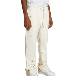 Pantalons pour hommes Pantalons de survêtement évasés droits à rayures incurvées en coton épais Pantalons de survêtement personnalisés de haute qualité Pantalons de survêtement d'hiver Stack Jogger - Product Image 2