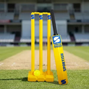 <b>Plastic</b> <b>Cricket</b> <b>Set</b> With Bat Ball And Stumps Lightweight Durable Design Ideal For Training Backyard & Recreational <b>Cricket</b> Play - Product Image 1