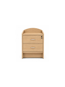 Mesita de Noche Moderna de Madera Maciza con Dos Cajones y Tiradores Metálicos, Mesa Auxiliar de Madera para Dormitorio, Gabinete de Almacenamiento - Product Image 1