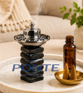 Modern Architectural Bukhoor Burner Luxury Geometric Incense Holder For Home Decor & Aromatherapy Stainless Steel Ventilated <b>Oud</b> - Product Image 2