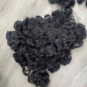 Lot de Cheveux Naturels Bouclés Noirs et Cheveux Raides en Dentelle, Cheveux Humains Vietnamiens de Haute Qualité, Super Double Drawn, Prix de Gros - Product Image 6