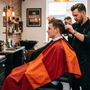 Cape de Barbier Professionnelle Multicolore avec Fermeture de Cou Ajustable, Robe de Salon Durable - Product Image 2