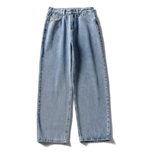 Jean droit homme couleur unie personnalisé style Hip Hop, respirant, écologique, taille mi-haute, léger, toutes saisons - Product Image 3