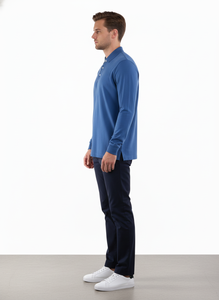Chemise Premium pour Homme, Décontractée, Unie, à Manches Longues, Boutonnée, Tricotée, avec Logo Imprimé sur le Devant, en Mélange de Coton Respirant 200g - Product Image 5