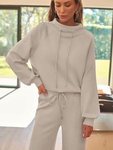 Wholesale Women Tracksuit <b>Two</b> <b>Piece</b> <b>Set</b> Casual Long Sleeve Pullover Sweatshirt and Wide Leg Pants <b>Lounge</b> Wear - Product Image 4