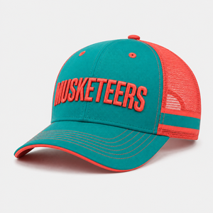Casquette de baseball personnalisée avec logo brodé en 3D, casquette de sport en coton à 6 panneaux avec style streetwear, casquette en maille imperméable avec impression en relief - Product Image 1