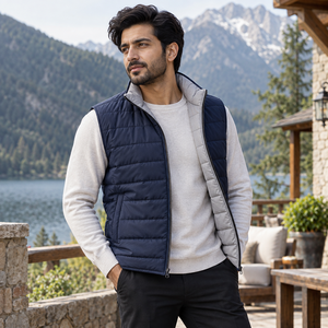 Gilet réversible fabriqué avec un tissu de haute qualité, design deux-en-un, construction légère, coupe confortable, poches fonctionnelles - Product Image 1