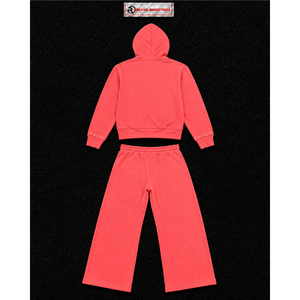 Conjunto Deportivo Personalizado Color Rosa Coral para Hombre, Sudadera con Cremallera Completa, Pantalones Deportivos de Pierna Ancha, Logotipo Gráfico, Ropa Deportiva Casual, Venta al Por Mayor - Product Image 6