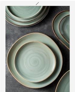 ชุดอาหารเซรามิกเคลือบลายเขียวแบบคลาสสิก ทนทาน เป็นมิตรกับสิ่งแวดล้อม ปลอดสาร BPA - Product Image 2