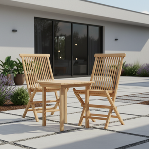 Chaise pliante en teck massif avec roulettes pour l'extérieur, design moderne, jardin, cour, hôtels et villas - Vente en gros - Product Image 4