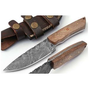 Sizzco fait à la main en acier damas Skinner couteau de haute qualité lame fixe chasse Camping cadeau noyer manche en bois belle OEM - Product Image 3
