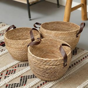 Panier de rangement rond en rotin, tissé à la main, pour la lessive, les jouets, usage domestique, vente en gros, fabrication sur mesure OEM par KingCraftViet - Product Image 1