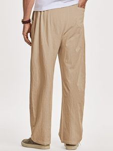 Pantalon de jogging ample et confortable pour homme, 100 % coton, uni, doux, léger, style streetwear, décontracté, avec poches - Product Image 4