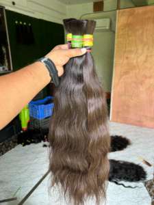 Extensiones de cabello humano natural liso sedoso indio Remy dibujado solo - Product Image 3