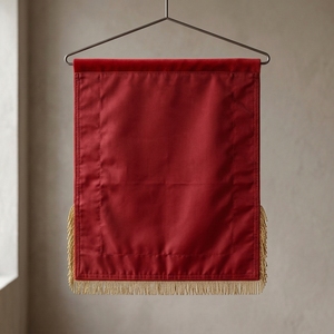 Badge maçonnique personnalisé en velours blanc et rouge, style classique, à coudre, avec pompon à franges dorées brodé en 3D et épingle de sûreté - Product Image 5
