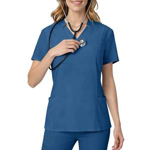 Ensemble de blouses médicales unisexes à col en V, doux, confortable et extensible, en Spandex/Polyester - Product Image 2