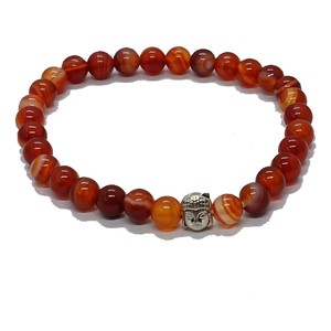 High quality Red Carnelian Crystal Gemstone Buddha Bead Bracelet Fashion Charm Jewelry for Men Women for Energy Meditation - Product Image 2