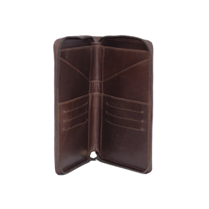 Custom Logo Genuine Leather <b>Zip</b> Around Long <b>Wallet</b> RFID Travel Organizer Men's Leather Clutch <b>Wallet</b> OEM ODM Manufacturer - Product Image 1
