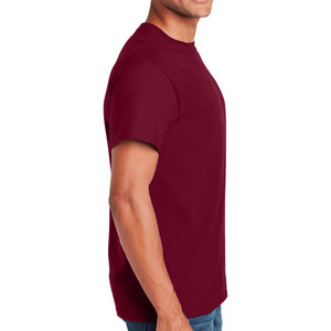 Camiseta de Manga Corta con Cuello Redondo, 100% Algodón, Estilo Urbano, Corte Regular, Color Granate, Unisex, Secado Rápido, Transpirable, Informal - Product Image 6