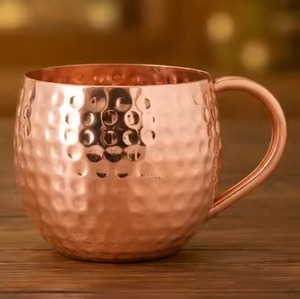 Copper Cup And Mug With Black Handle Minimalist Quality Decorative Pure Copper Customized <b>Beer</b> Tea Coffee Mugs In Wholesale Cost - Product Image 2