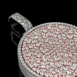 Premium Circle Pendant With Brilliant Moissanite Diamond Stones And High Polish Finish - Product Image 3