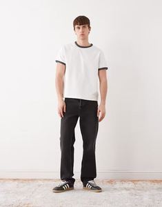 เสื้อยืดโอเวอร์ไซส์ ผ้าฝ้าย 100% 200gsm สไตล์วินเทจ ลุคสตรีทแวร์ แขนปกติ แฟชั่นลำลองสำหรับผู้ชาย ดีไซน์เรียบๆ รับสกรีนลายพัฟพิมพ์ - Product Image 2