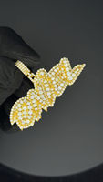 Pendentif Hip Hop personnalisé avec lettre et numéro porte-bonheur, design diamant glacé, plaqué or, argent sterling, certifié IGI, bijoux pour homme