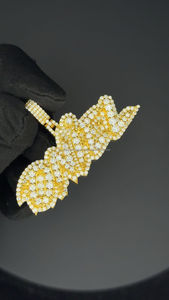 จี้ฮิปฮอปตัวอักษรกำหนดเองนำโชคตัวอักษรนำโชคของผู้ชายจี้เพชรน้ำแข็งฮิปฮอปเครื่องประดับเงินสเตอร์ลิง IGI - Product Image 3